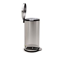 simplehuman Round Step Trash Can, Fingerprint-Proof Brushed Stainless Steel, 30 Liters /8 Gallons