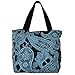 World Traveler 13.5 Inch Beach Bag, Black Blue Paisley, One Size