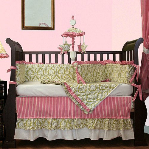 Hoohobbers 4-Piece Crib Bedding, Versailles Green
