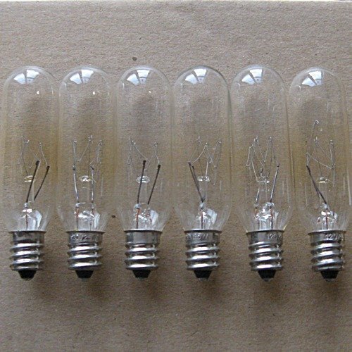 25 Watt tubular bulbs for Himalayan Salt Lamps (Package of 6 bulbs