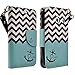 Samsung Galaxy Stardust S766c Case, Samsung Galaxy Ace Style S765c Case, Magnetic Leather Folio Flip Wallet Pouch Case Cover With Fold Up Kickstand and Detachable Wrist Strap (Teal Anchor Wallet)