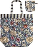 649DOB --- V & A Double Bough - Baumwoll -- --- praktische Einkaufstasche -- Beutel --- verstaubar in einem niedlichen Anhänger --- Tasche --- Shopper --- 36 x 35 x 12cm