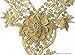 Embroidered Gold Metallic Flower Lace Collar Neckline Scrapbooking Patch Venise Applique Trimming T562