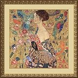 IMAGE OF Donna con ventaglio (Woman with Fan) Framed Art Print by Gustav Klimt, Image size: 23.38