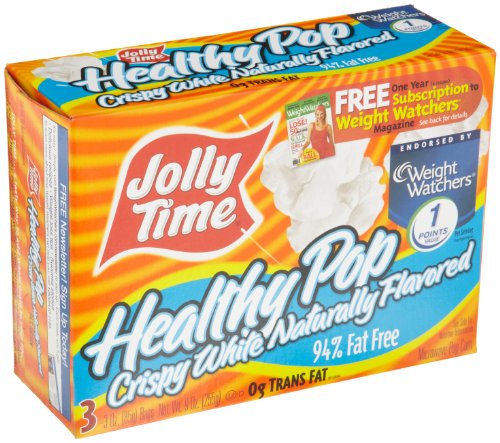 Jolly Time Popcorn, Healthy Pop, Crispy White Naturally Flavored, 3-Count Boxes (Pack of 12)