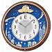 Seiko QXM145BRH Brown Burl Pattern Melodies In Motion Swinging Ornament Wall Clock w/Light Sensor and Twelve LEDs