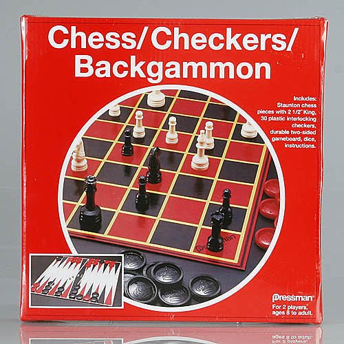 PRESSMAN TOY Chess/Checkers/Backgammon Set