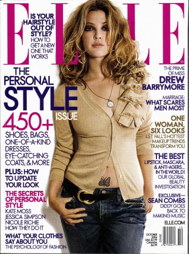 ELLE MAGAZINE---DREW BARRYMORE---OCTOBER 2006