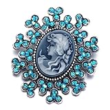 Pugster December Birthstone Blue Beauty Cameo Brooches And Pins Vintage