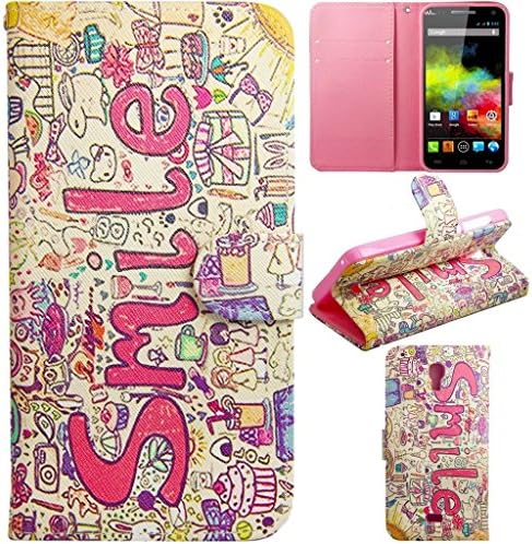 Wiko Bloom Case Wiko Bloom Kickstand Case,Tribe-Tiger Smile Design Premium PU Leather Wallet Flip Folio Kickstand Case Cover for Wiko Bloom