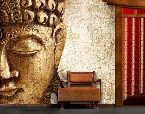 Photo Wall Mural no.183 ANCIENT BUDDHA 118.11"x110.24" Motive Wall Paper, Wall Design, Design Wall Paper, Asia, Gold, Antique, Ornament, Buddhism, Religion