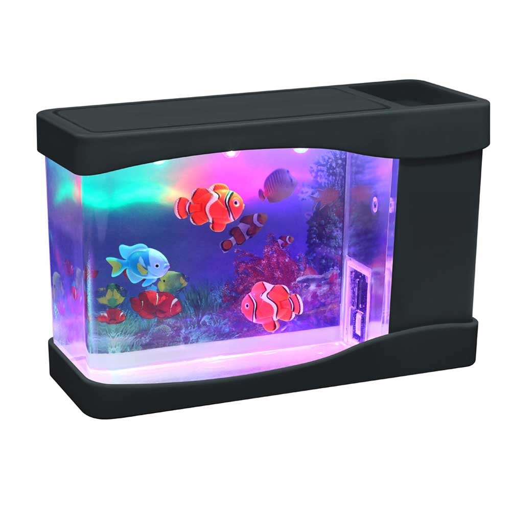 Mini Small Pet Fish Aquarium Tank House Starter Kit LED Lights Quiet Motor NEW eBay
