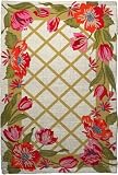 Extra Weave Lattice Floral 2-by-3-Foot Printed Jute Rug, Latex Backing