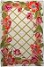 Extra Weave Lattice Floral 2-by-3-Foot Printed Jute Rug, Latex Backing