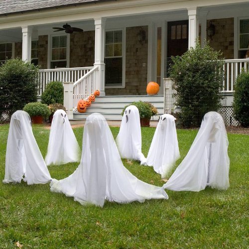 Ghostly Group Halloween Outdoor Yard Decorations - Set of 3 Ghosts