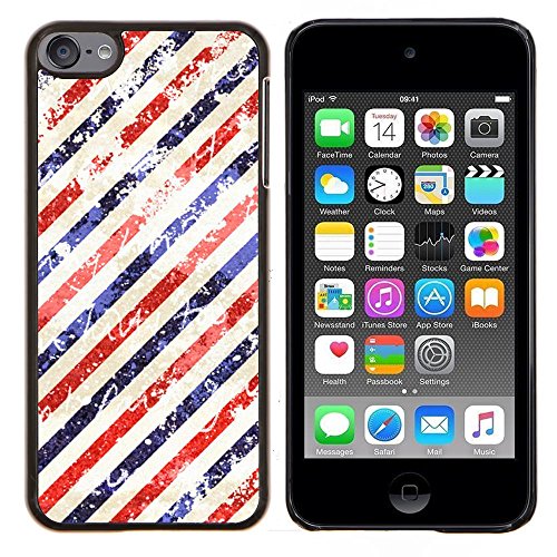 Jordan Colourful Shop - Red White Blue Usa 4Th July America For Apple iPod Touch 6 6th Generation Custom black plastic Case Cover