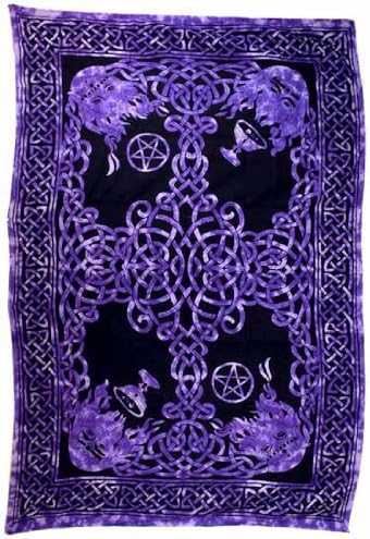 Purple and Black Celtic God Tapestry 72" by 108"