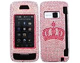 Crown Pink Bling Rhinestone Faceplate Diamond Crystal Hard Skin Case Cover  ....