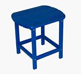 Polywood Outdoor Furniture 15 Inch Side Table, Pacific Blue-Recycled Plastic Materials