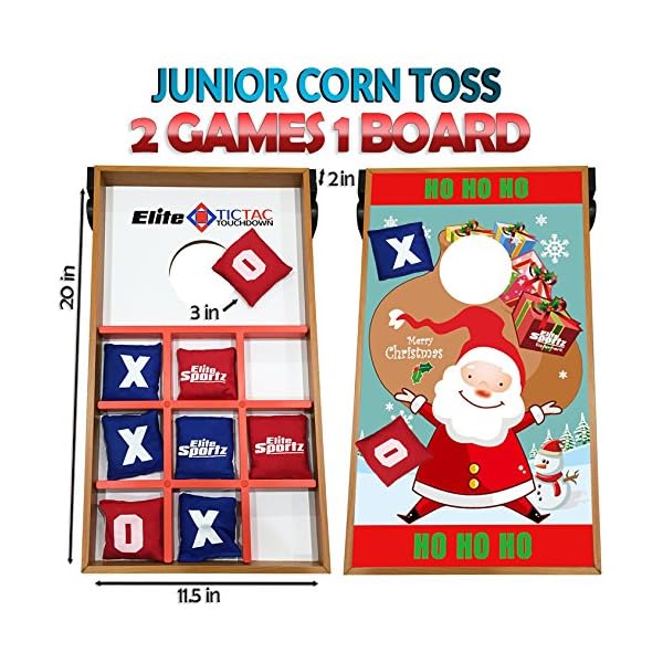 Junior Santa Cornhole Bean Bag Toss Game Fun Christmas Gift for Kids