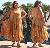 Batik Sundress with Hankerchief Hemline