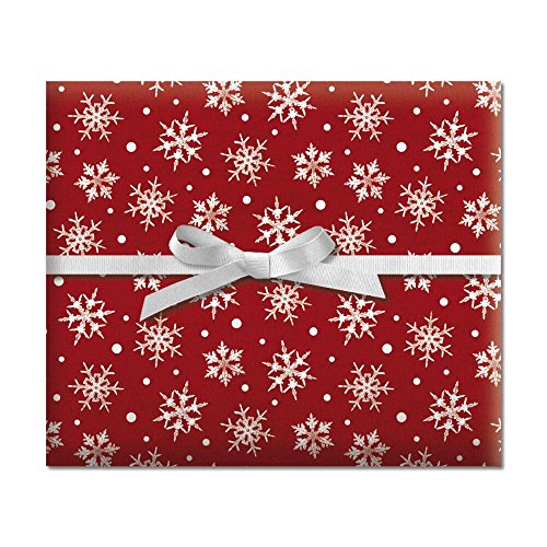 Snowflake Dots Jumbo Rolled Gift Wrap- 72 sq ft.