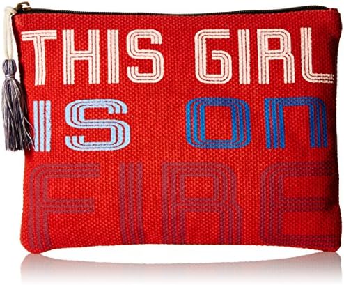 Twig &amp; Arrow Melo Sayings Pouch Clutch, Red, One Size