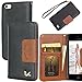 iPhone 5c Case,by HiLDA,Wallet Case,PU Leather Case,Credit Card Holder,Flip Cover Case[Black] for iPhone 5C Only