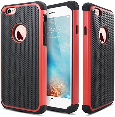 iPhone 5S Case,SE Case,Qhai[Hybrid Impact][Shockproof][Rubber Bumper] Heavy Duty Protection Slim Fit Protective Buffer Durable Cover Case for iphone SE/5S[Red/Black11]