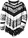 Derek Heart Girls' Big Crew Neck Striped Long Sleeve Mitered Tunic with Fringe Hem