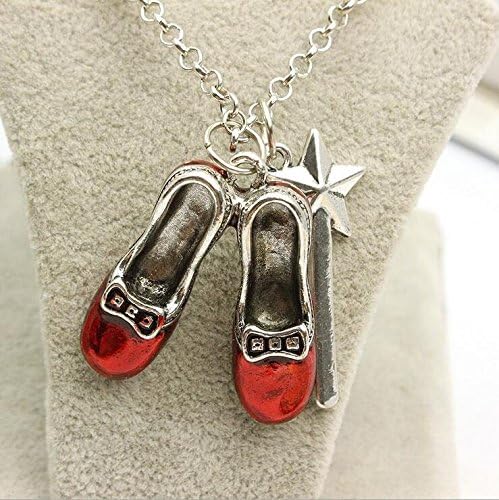 wizard of oz - wizard of oz necklace - dorothy's shoes necklace - dorothy's ruby slippers necklace - red shoes necklace