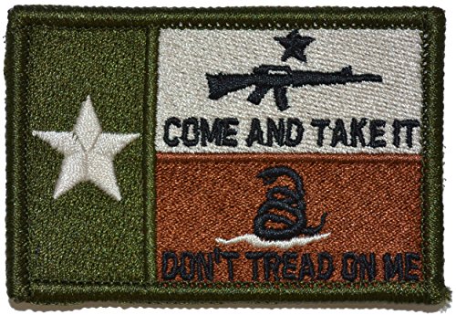 Texas State Flag with Come & Take It AR15 and Gadsden Snake - 3x2 Hat Patch (Multicam)