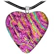 Holy Lynn Purple Passion Heart Dichroic Glass Necklace