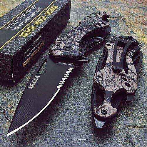 TAC FORCE TF-705FC 8" FOREST CAMO GENTLEMAN'S SPRING ASSISTED FOLDING KNIFE By Store 191