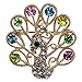 Yazilind Jewelry Stylish Gold Plated Colorful Crystal Cute Animals Style Brooches for Wedding Party