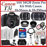 Canon EOS Rebel T3i SLR Digital Camera Kit with Canon 18-55mm Lenses and Ca ....