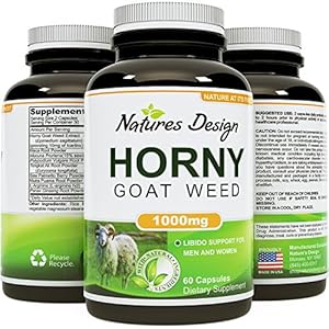 Best Horny Goat Weed Extract For Men & Women // Pure Horney Goat Weed Herbal Complex Blend With Unique Fusion Formula // With Natural Ginseng, 100% Maca Root and Standardized Pharmaceutical Grade Tongkat Ali Powder // 1000mg Potent Dosage Capsules // Rapid Release Pill Boosts Energy, Stamina, Performance and Desire // Supplement Is USA Made, 100% Money Back Guarantee, 60 Capsules