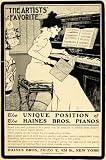 1901 Ad Haines Bros New York Pianos Musical Instruments Vintage Music Antique - Original Print Ad