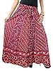 Womans Maxi Boho Gypsy Peasant Skirt Red & Maroon Cotton Vintage Skirts