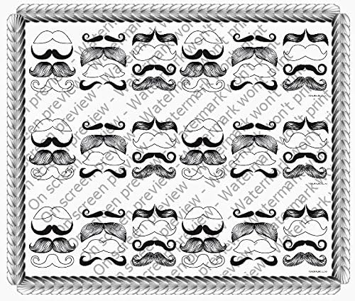 Mustache Birthday - Designer Strips - Edible Cake Side Toppers - D601