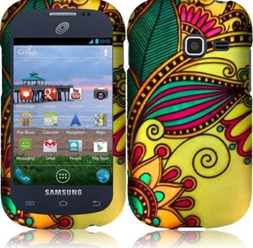 Samsung S738c S738 c Galaxy Centura Straight Talk Antique Flower HARD RUBBERIZED CASE SKIN COVER PROTECTOR