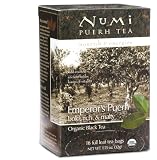 Numi Organic Tea Emperor's Puerh, Full Leaf Black Tea, 16-Count Tea Bags (Pack of 2)