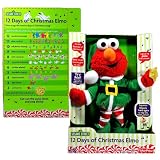 Fisher Price Year 2004 123 Sesame Street 12 Inch Tall Singing Plush Figure - 12 Days of Christmas Elmo with Twelve Days of Christmas Song (B8587)