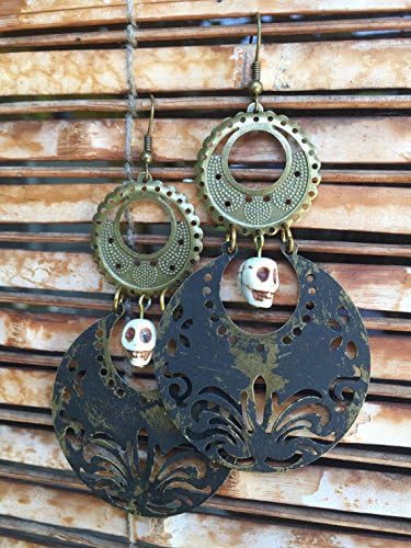 Bohemian Gypsy Ethnic Skull Earrings