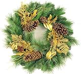 24 Gold Glittered Mixed Pine Artificial Christmas Wreath