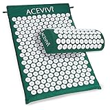 ACEVIVI Best Back and Neck Pain Relief - Acupressure Mat and Pillow Set - Relieves Stress, Back, Neck, and Sciatic Pain - Comes with a Vinyl Carry Bag for Storage and Travel