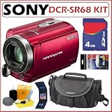 Sony DCR SR68 80GB Hard Disk Drive Handycam® Camcorder with 60x Optical Zoom and 2.7 inch Widescreen Widescreen LCD in Red + 4GB Accessory Kit 61nUBuqNB L. SL160 Sony DCR SR68 80GB Hard Disk Drive Handycam® Camcorder with 60x Optical Zoom and 2.7 inch Widescreen Widescreen LCD in Red + 4GB Accessory Kit