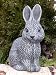 Steinfigur Tierfigur Hase Hoppel Ostern schiefergrau