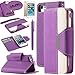 iPhone 5s Case,iPhone 5 Case,ULAK iPhone SE Wallet Case Synthetic Leather Wallet Case Stand with Card Slots for iPhone 5/5S/SE(Purple+White)