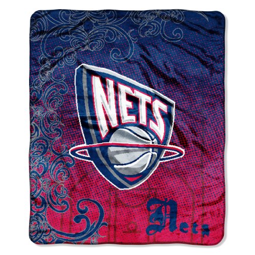 NBA New Jersey Nets 50-Inch-by-60-Inch Micro Plush Raschel Throw 